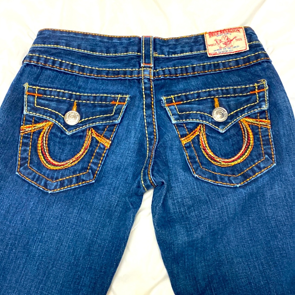 True Religion women's jeans Rainbow Stitch, size 28, 33 inch inseam 😀